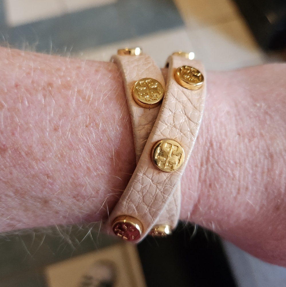 Gold Tory Burch wrap bracelet